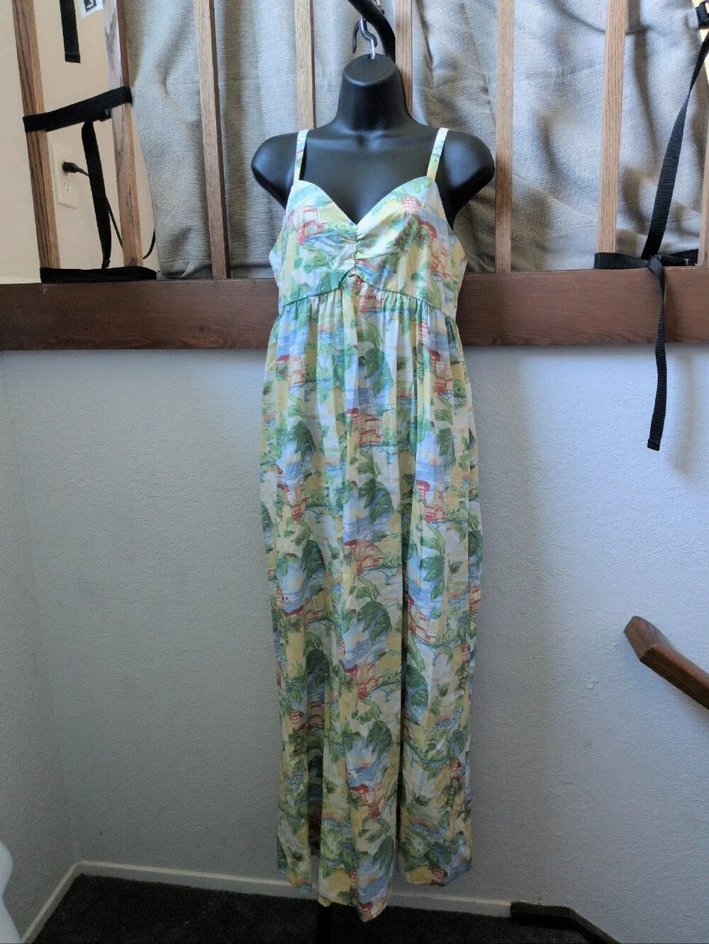✨ Nwt Abercrombie And Fitch Sweetheart Babydoll Maxi Dress In Tropical City M